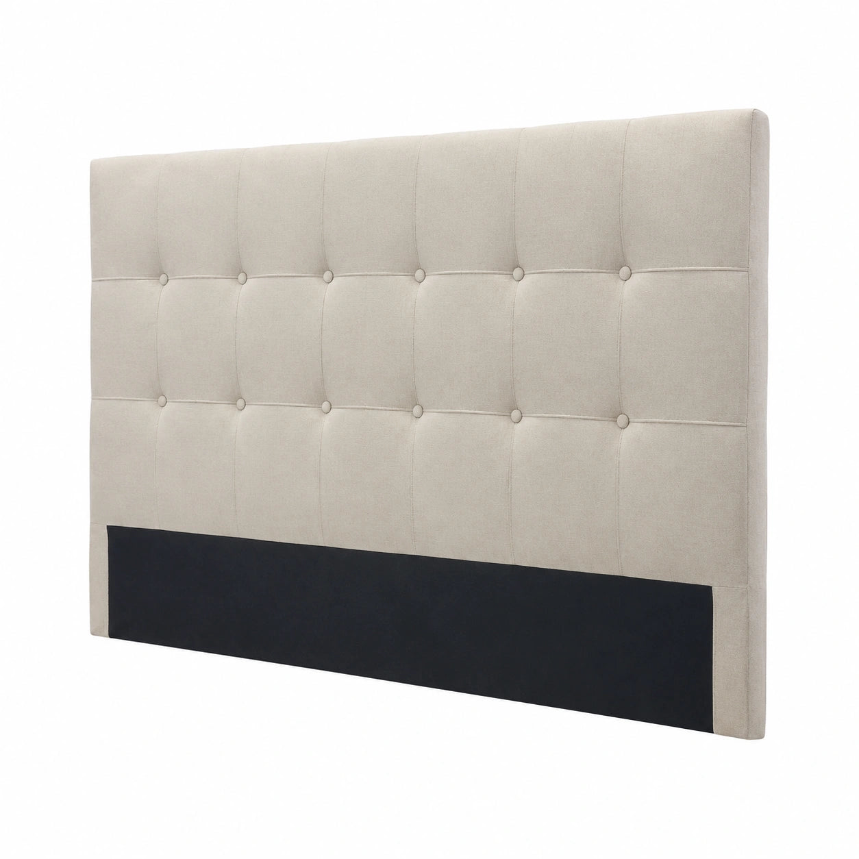 Lit, en tissu, coloris beige, pour la chambre